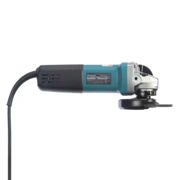 Makita 7.5 Amp Corded 4-1/2 in. Easy Wheel Change Compact Angle Grinder with Grinding Wheel, Wheel Guard and Side Handle