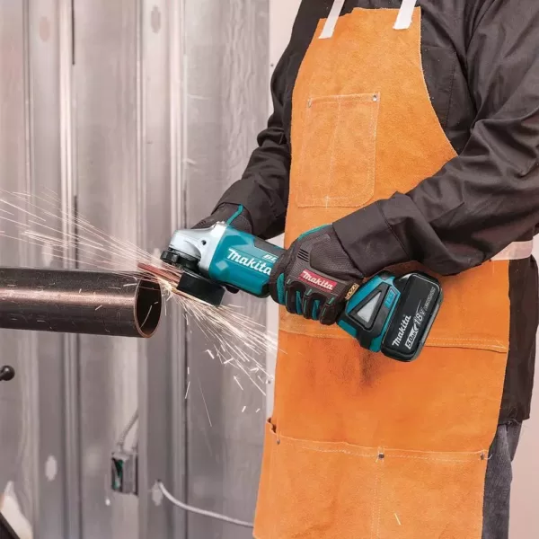 Makita 18- -Volt 5.0Ah LXT Lithium-Ion Brushless Cordless 4-1/2 in. /5 in. Paddle Switch Cut-Off/Angle Grinder Kit