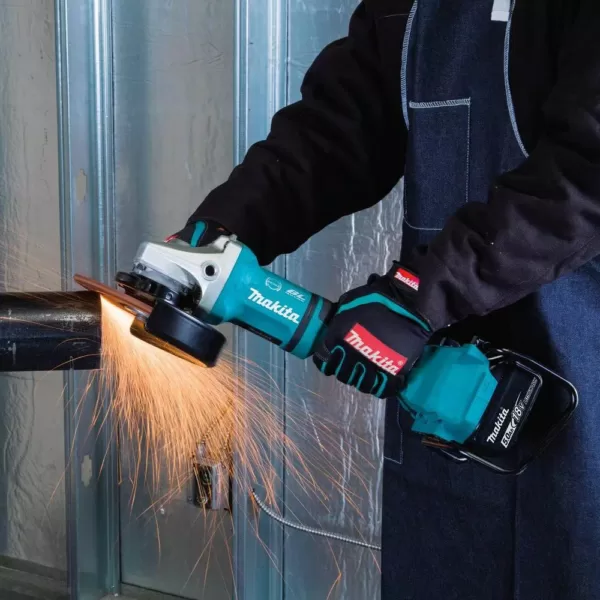 Makita 18V X2 LXT Brushless Cordless 7 in. Angle Grinder Kit 5.0Ah w/Bonus 7 in. Dust Extraction Shroud, 7 in. Diamond Wheel