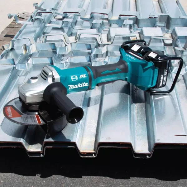 Makita 18V X2 LXT Brushless Cordless 7 in. Angle Grinder Kit 5.0Ah w/Bonus 7 in. Dust Extraction Shroud, 7 in. Diamond Wheel