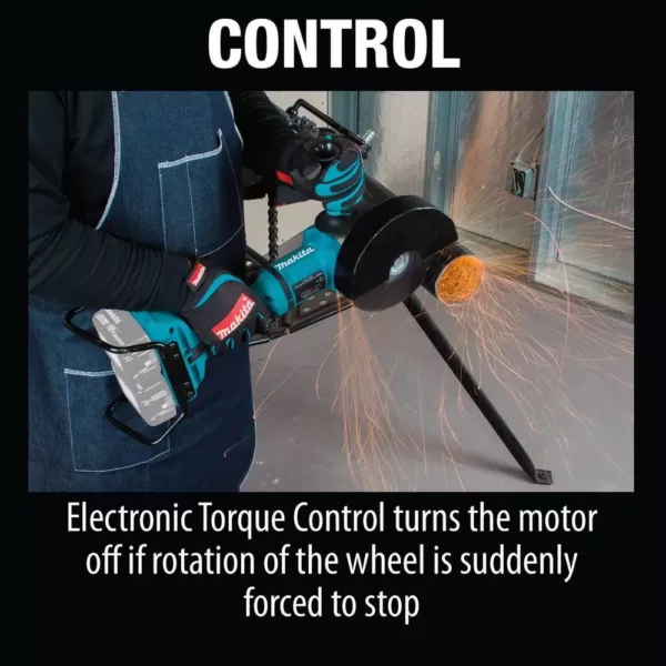 Makita 18-Volt X2 LXT Lithium-Ion (36V) Brushless Cordless 9 in. Paddle Switch Cut-Off/Angle Grinder w Electric Brake Tool Only