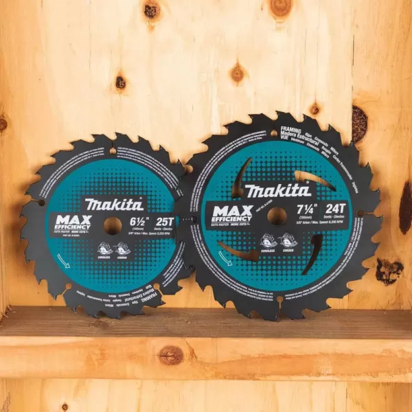 Makita 6-1/2 in. 25T Carbide-Tipped Max Efficiency Ultra-Thin Kerf Circular Saw Blade, Framing