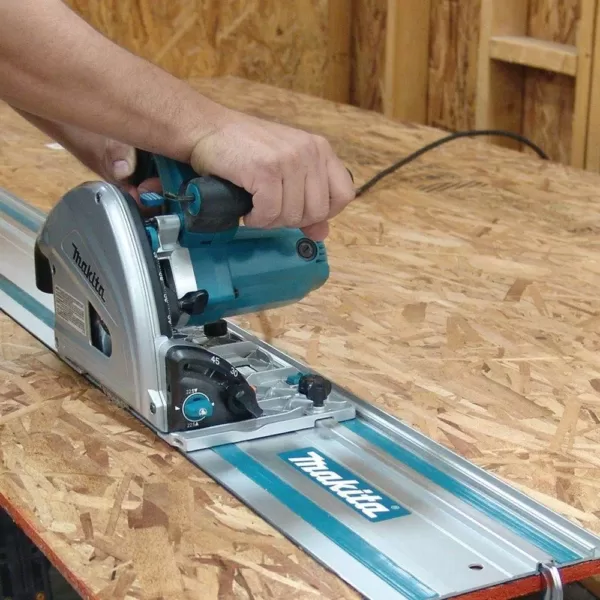 Makita 12 Amp 6-1/2 in. Corded Plunge Saw with 55 in. Guide Rail, 48T Carbide Blade and Hard Case