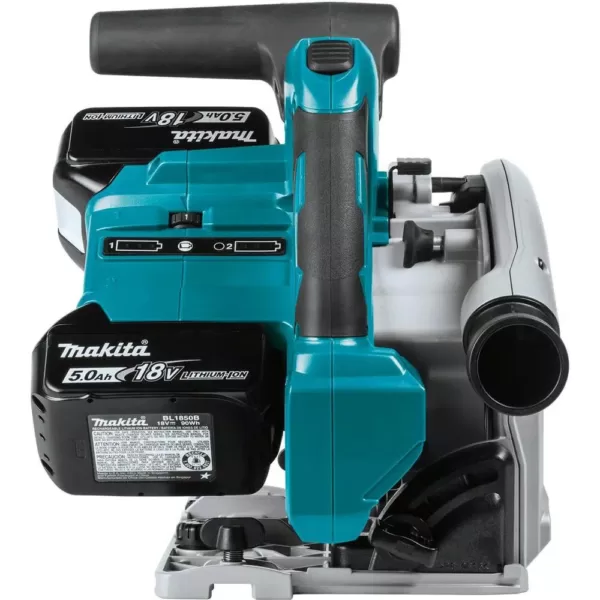 Makita 18V X2 LXT (36V) Brushless 6-1/2 in. Plunge Circular Saw Kit 5.0Ah with bonus Guide Rail and 18V Brushless Impact Driver