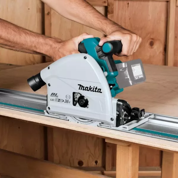 Makita 18-Volt X2 LXT Lithium-Ion (36-Volt) Brushless Cordless 6-1/2 in. Plunge Circular Saw (Tool Only) with 55T Carbide Blade