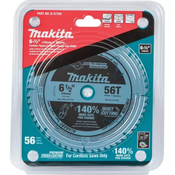 Makita 18-Volt X2 LXT (36-Volt) Brushless 6-1/2 in. Plunge Circular Saw with Bonus 6-1/2 in. 56T Carbide-Tipped Saw Blade