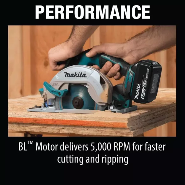 Makita 18-Volt 5.0Ah LXT Lithium-Ion Brushless Cordless 6-1/2 in. Circular Saw Kit