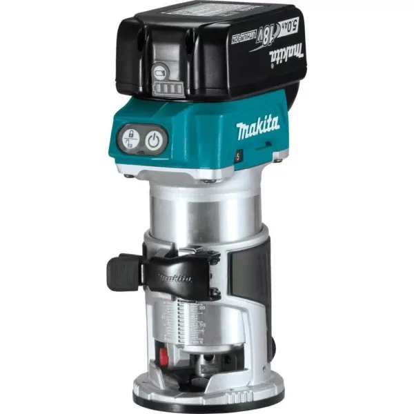 Makita 5.0 Ah 18-Volt LXT Lithium-Ion Brushless Cordless Compact Router Kit