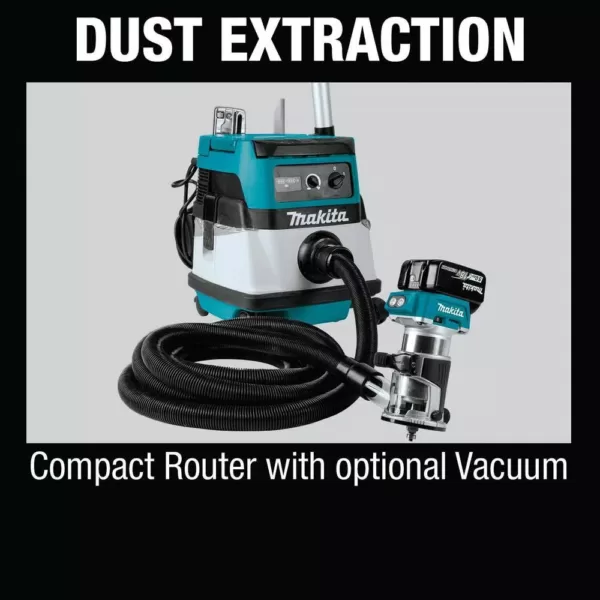 Makita 18-Volt LXT Lithium-Ion Brushless Cordless Compact Router Fixed Base Starter Kit (5.0 Ah)