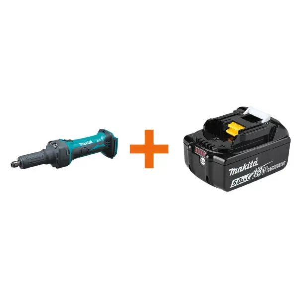 Makita 18-Volt LXT Lithium-Ion 1/4 in. Cordless Die Grinder (Tool-Only) with bonus 18-Volt LXT Lithium-Ion Battery Pack 5.0Ah