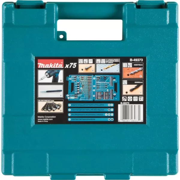 Makita Metal, Wood, Masonry, Straight Shank Metric Drill and Screw Bit Set (75-Piece)