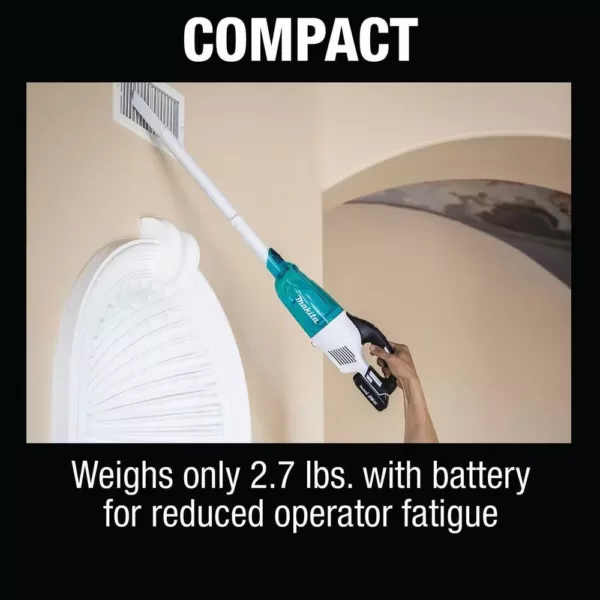 Makita 18-Volt LXT Lithium-Ion Compact Brushless Cordless Vacuum Kit, 2.0Ah with Black Cyclonic Vacuum Attachment with Lock