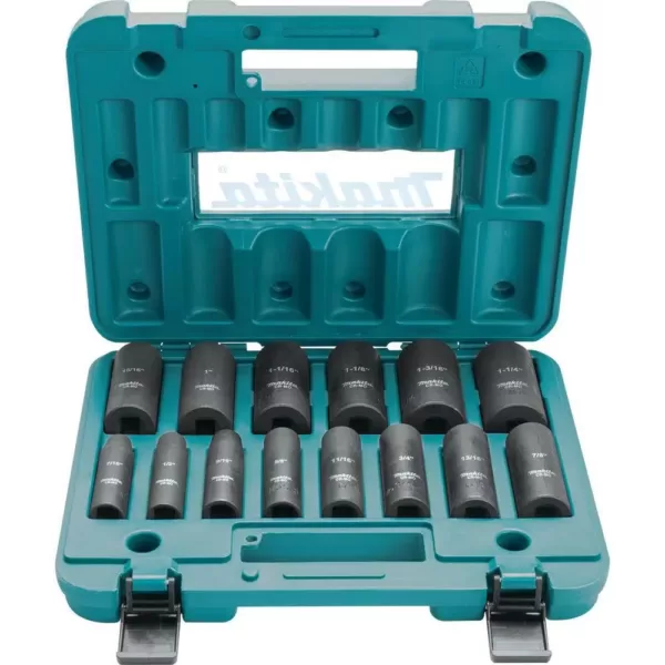 Makita 18-Volt LXT Brushless High Torque 1/2 in. Square Drive Impact Wrench with 14-Piece 1/2 in. Deep Well Impact Socket Set