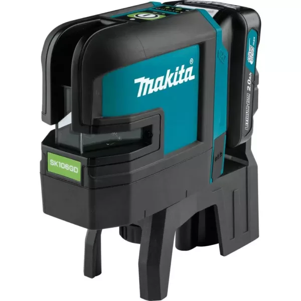 Makita 12-Volt MAX CXT Self-Leveling Cross-Line/4-Point Green Laser Kit (2.0 Ah)