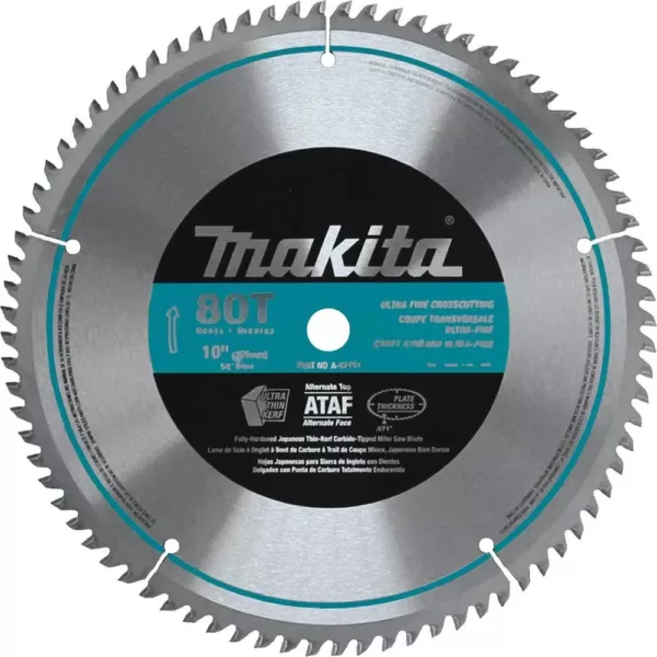 Makita 10 in. Dual Slide Compound Miter Saw with 10 in. x 80T Micro-Polished Miter Saw Blade