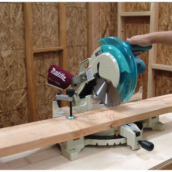 Makita 15 Amp 12 in. Corded Single-Bevel Compound Miter Saw with 40T Carbide Blade and Dust Bag