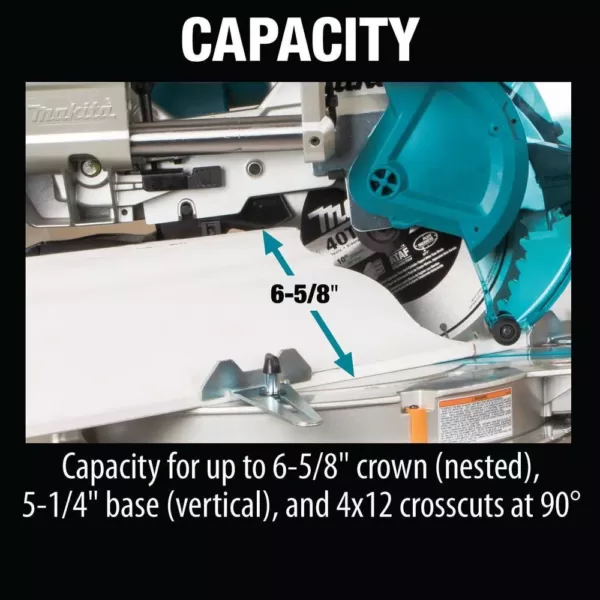 Makita 18-Volt Lithium-Ion Brushless Cordless 10 in. Dual-Bevel Sliding Compound Miter Saw and Compact Folding Miter Saw Stand