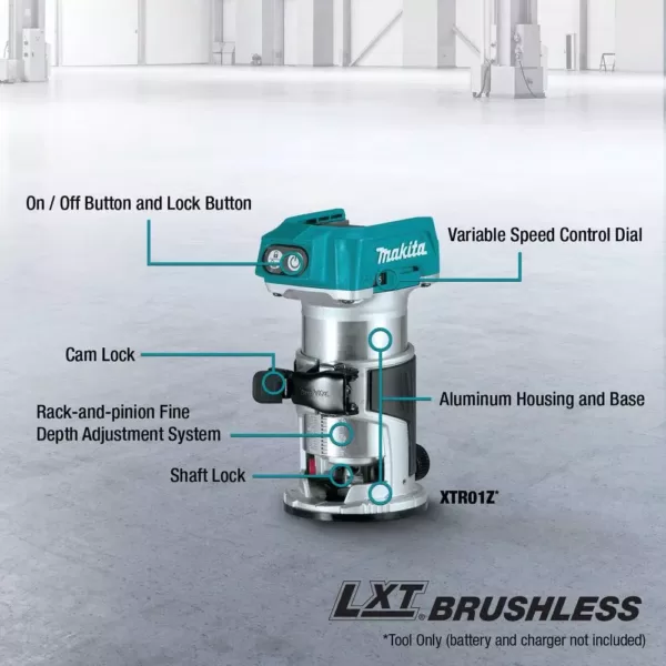 Makita 18-Volt X2 LXT Lithium-Ion Brushless Cordless 10 in. Dual-Bevel Sliding Compound Miter Saw 5.0 Ah with BONUS Router