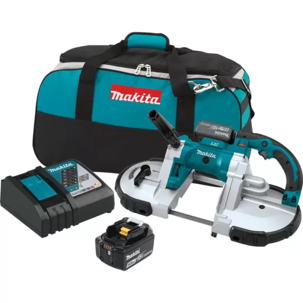 Makita 18-Volt LXT 5.0Ah Lithium-Ion Cordless Portable Band Saw Kit with bonus 18-Volt LXT Lithium-Ion Battery Pack 5.0Ah