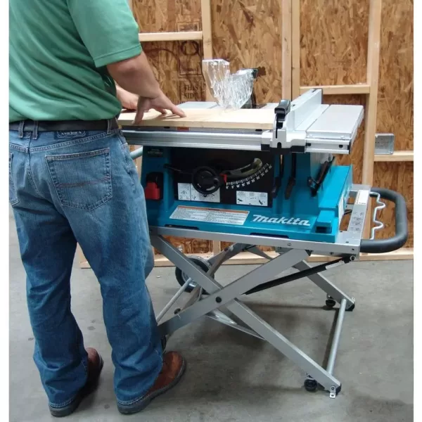 Makita 15 Amp 10 in. Corded Contractor Table Saw with Portable Stand, 25 in. Rip Capacity and 32T Carbide Blade