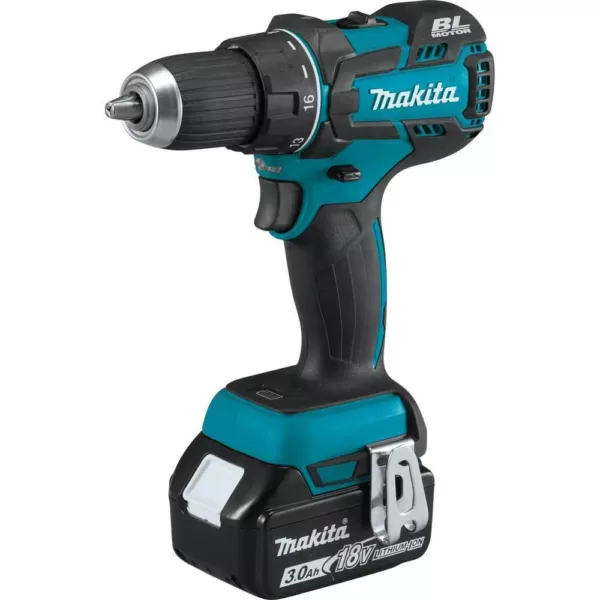 Makita 18-Volt LXT Lithium-Ion Compact Brushless Cordless 1/2 in. Driver-Drill Kit with (1) Battery 3.0Ah