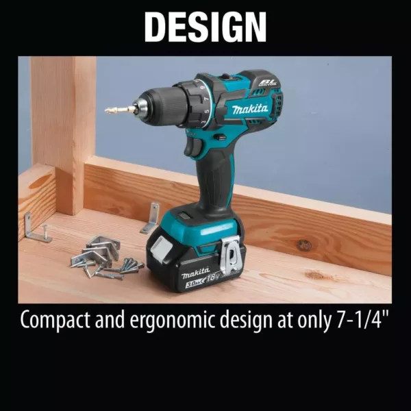 Makita 18-Volt LXT Lithium-Ion Compact Brushless Cordless 1/2 in. Driver-Drill Kit with (1) Battery 3.0Ah