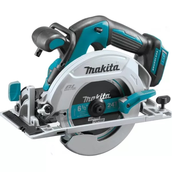 Makita 18V LXT 1/2 in. Brushless Hammer Driver-Drill, 7-1/4 in. Circ Saw and Recipro Saw with bonus 18V LXT Starter Pack