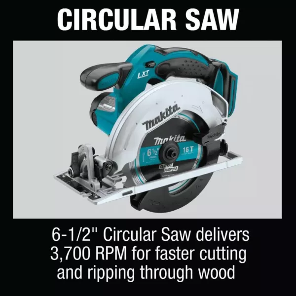 Makita 18-Volt Lithium-Ion Cordless 6-Piece Kit (Drill-Driver/ Impact Driver/ Circular Saw/ Recipro Saw/ Vacuum/ Light) 3.0Ah