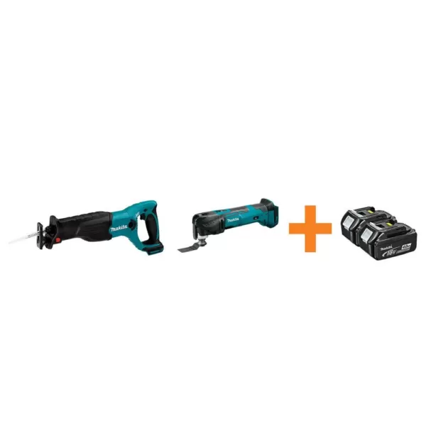 Makita 18-Volt LXT Lithium-Ion Cordless Reciprocal Saw and Multi-Tool with Free 4.0Ah Battery (2-Pack)