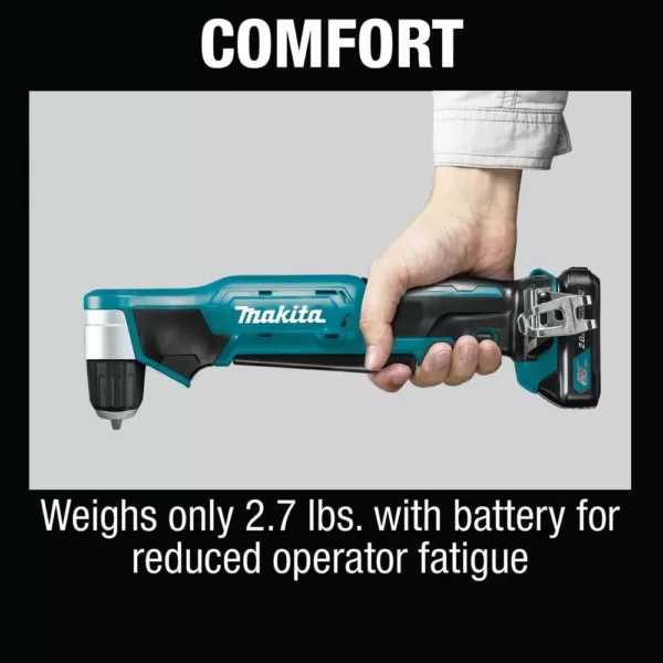 Makita 12-Volt MAX CXT Lithium-Ion Cordless 3/8 in. Right Angle Drill Kit (2.0 Ah)