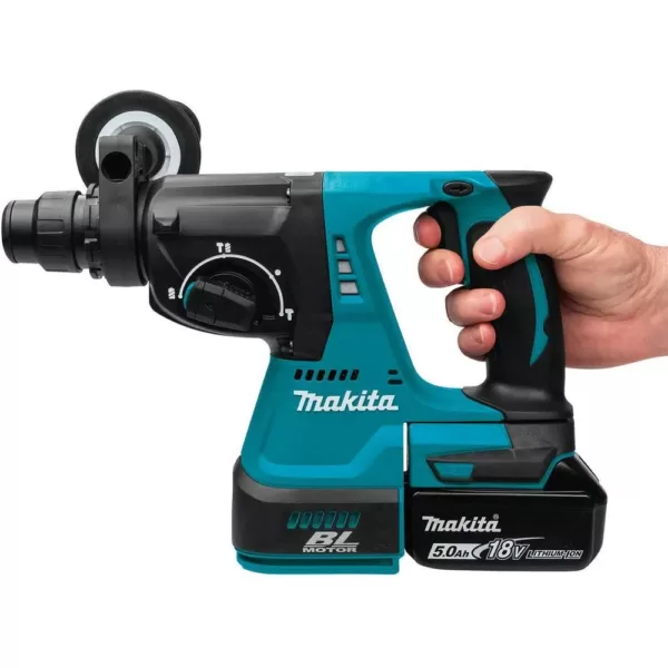 Makita 18V LXT 1 in. Brushless Cordless SDS-Plus Concrete/Masonry Rotary Hammer Drill Kit w/Bonus Dust Extraction Attachment