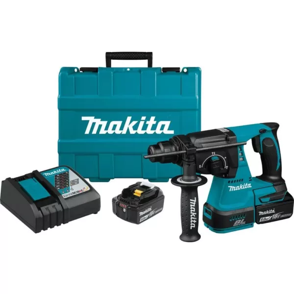 Makita 18V LXT 1 in. Brushless Cordless SDS-Plus Concrete/Masonry Rotary Hammer Drill Kit w/Bonus Dust Extraction Attachment