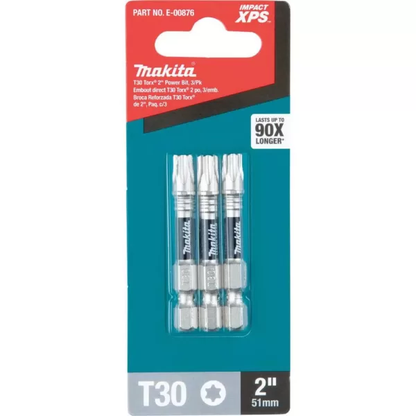 Makita IMPACT XPS T30 Torx 2 in. Power Bit (3-Pack)