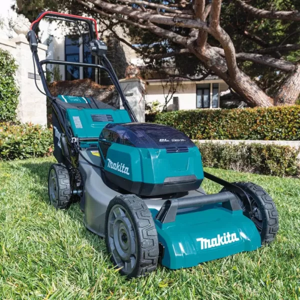 Makita 18 in. 18-Volt X2 (36-Volt) LXT Lithium-Ion Cordless Walk Behind Self Propelled Lawn Mower Kit with 4 Batteries (5.0 Ah)