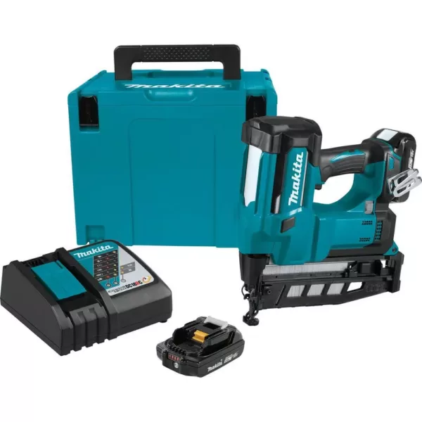 Makita 2-1/2 in. 18-Volt 16-Gauge LXT Lithium-Ion Cordless Straight Finish Nailer Kit (2.0 Ah)